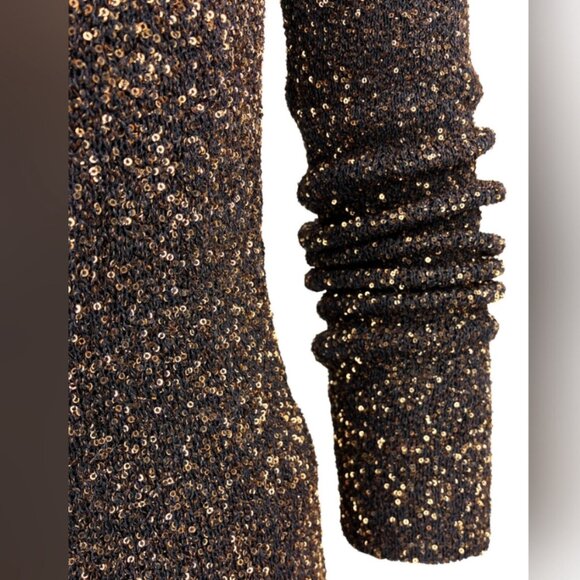 Cutout Sequined Crochet-knit Turtleneck Sweater - Size M - Made in Italy - Picture 3 of 4